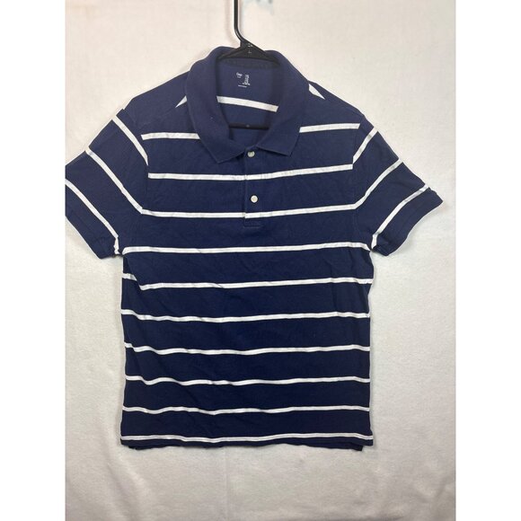 Gap Mens Navy & White Striped Polo Shirt XL - Picture 1 of 10